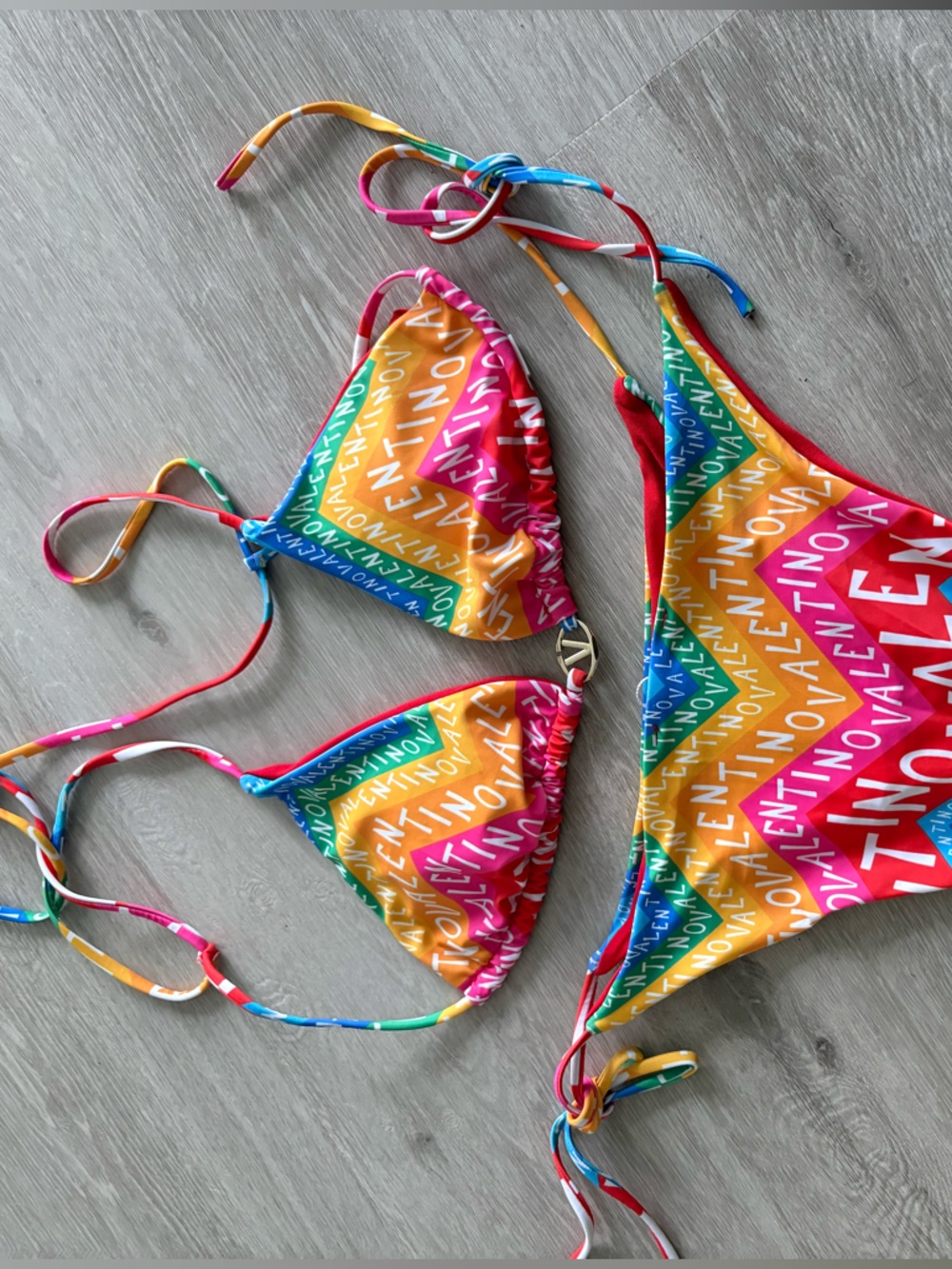 Multicolor Logo Chevron String Bikini - Picture 2 of 3